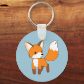 Schattige Little Fox Blue Sleutelhanger (Voorkant)