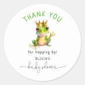 Schattige Little Frog Prince Baby shower Ronde Sticker (Voorkant)