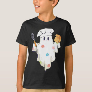Schattige Little Ghost Chef Funny Lunch Lady Cafet T-shirt