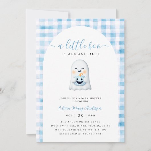 Schattige Little Ghost Halloween Baby shower Kaart (Voorkant)