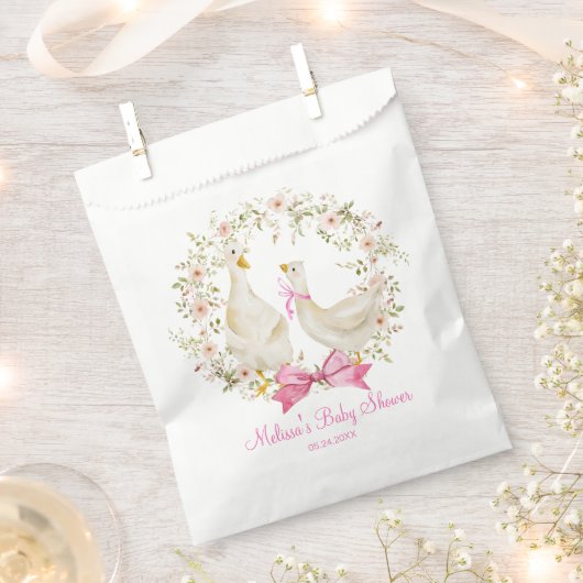 Schattige Little Goose Wildflower Baby shower Bedankzakje (Geknipt)