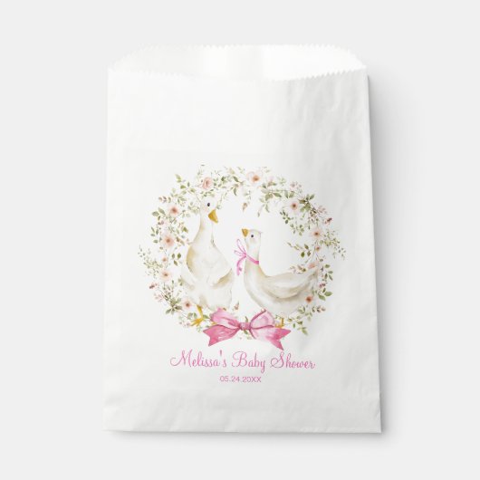 Schattige Little Goose Wildflower Baby shower Bedankzakje (Voorkant)