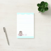 Schattige Little Hedgehog Custom Blue Post-it® Notes (Kantoor)