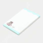 Schattige Little Hedgehog Custom Blue Post-it® Notes (Schuin)