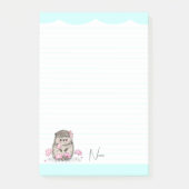 Schattige Little Hedgehog Custom Blue Post-it® Notes (Voorkant)