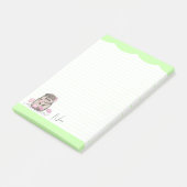 Schattige Little Hedgehog Custom Green Post-it® Notes (Schuin)