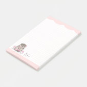 Schattige Little Hedgehog Custom Pink Post-it® Notes (Schuin)