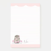 Schattige Little Hedgehog Custom Pink Post-it® Notes (Voorkant)