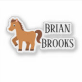 Schattige Little Horse Custom Name Sticker (Voorkant)