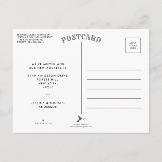 Schattige Little House New Home Verhuisaankondigin Aankondigingskaart (Achterkant)