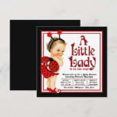 Schattige Little Lady Red Ladybug Baby shower Kaart (Voorkant / Achterkant)