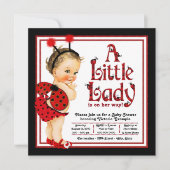 Schattige Little Lady Red Ladybug Baby shower Kaart (Voorkant)