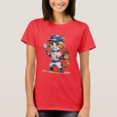 Schattige Little League Baseball Cat! T-shirt (Voorkant)