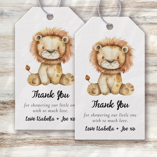 Schattige Little Lion Baby shower Cadeaulabel