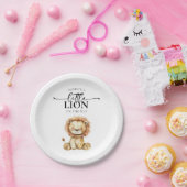 Schattige Little Lion Baby shower Papieren Bordje (Feest)