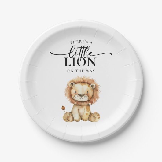 Schattige Little Lion Baby shower Papieren Bordje (Voorkant)