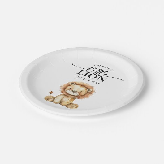 Schattige Little Lion Baby shower Papieren Bordje (Gekanteld)