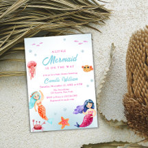 Schattige Little Mermaid Ocean Coral Baby shower