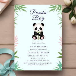 Schattige Little Panda Boy Baby shower Kaart