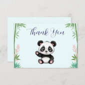 Schattige Little Panda Greenery Baby shower Bedankkaart (Voorkant / Achterkant)