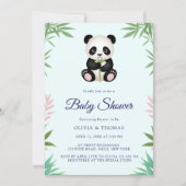Schattige Little Panda Greenery Baby shower Kaart (Voorkant)