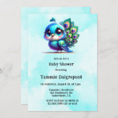 Schattige Little Peacock Baby shower Kaart (Voorkant / Achterkant)