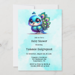 Schattige Little Peacock Baby shower Kaart
