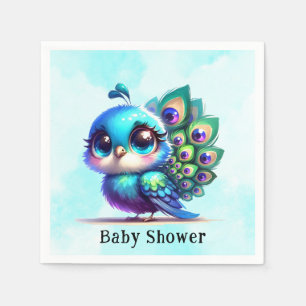 Schattige Little Peacock Baby shower Servet
