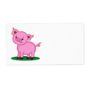 Schattige Little Pig Label