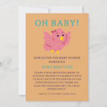 Schattige Little Pink Bird Theme Girl Baby shower