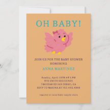 Schattige Little Pink Bird Theme Girl Baby shower