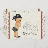 Schattige Little Pirate Baby shower Kaart (Voorkant / Achterkant)
