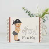 Schattige Little Pirate Baby shower Kaart (Staand voorkant)