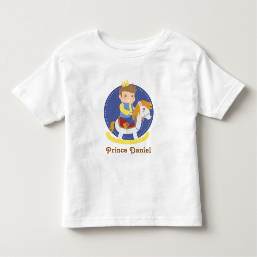 Schattige Little Prince on Rocking Horse, voor kin Kinder Shirts (Voorkant)