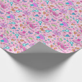 Schattige Little Princess Roze Naadloos Patroon Cadeaupapier (Hoek)