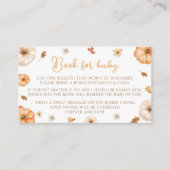 Schattige Little Pumpkin Herfstboek voor Baby show Informatiekaartje (Voorkant)