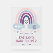 Schattige Little Rainbow Baby shower Welkom Acryl Bord (Voorkant)