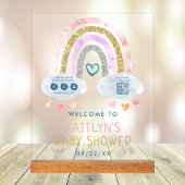 Schattige Little Rainbow Baby shower Welkom Acryl Bord