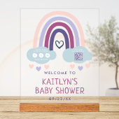 Schattige Little Rainbow Baby shower Welkom Acryl Bord