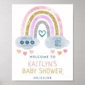 Schattige Little Rainbow Baby shower Welkom Poster (Voorkant)