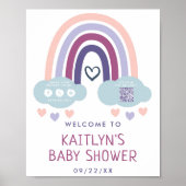 Schattige Little Rainbow Baby shower Welkom Poster (Voorkant)