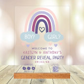 Schattige Little Rainbow Gender Reveal Party Welko Acryl Bord