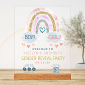 Schattige Little Rainbow Gender Reveal Party Welko Acryl Bord