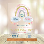 Schattige Little Rainbow Gender Reveal Party Welko Acryl Bord