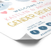 Schattige Little Rainbow Gender Reveal Party Welko Poster (Hoek)