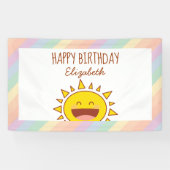 Schattige Little Rainbow Sunshine Happy Birthday P Spandoek (Horizontaal)
