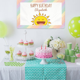 Schattige Little Rainbow Sunshine Happy Birthday P Spandoek