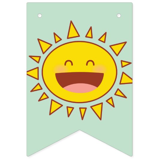 Schattige Little Rainbow Sunshine Happy Birthday P Vlaggetjes (Eerste vlag)