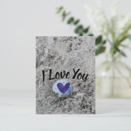 Schattige Little Rock I Love You Heart Briefkaart (Staand voorkant)