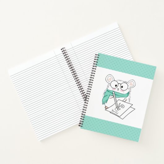 Schattige Little Smart Hamster Blue Notitieboek (Binnen)
